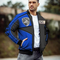 3d printed rangers spd bluegreenpinkorange bomber jacket wear thick quilted casual fashion coat for men outdoors in winter