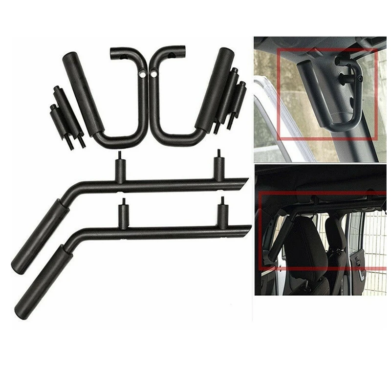 Черная поручня Передняя и задняя жесткое крепление Твердая стальная ручка