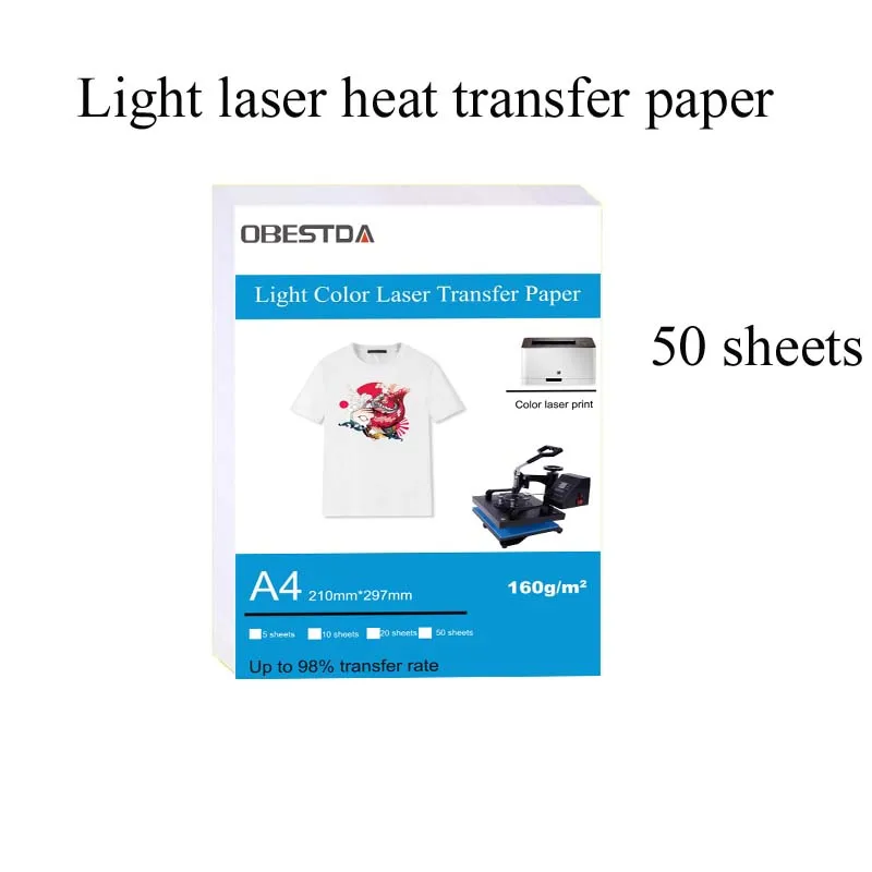 

Popular selling A4 dark light color laser toner printer thermal transfer paper pure cotton T-shirt fabric