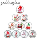 Новое милое рождественское Санта Клаус подарок 10 шт. 12 мм18 мм20 мм25 мм кабошоны круглые фото кабошоны разрисованные изделия из стекла с плоской задней частью Цепочки и ожерелья, украшения своими руками
