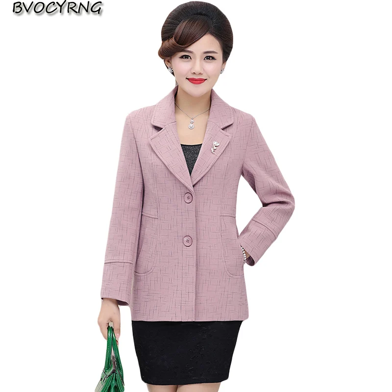 2019 мама весна и осень короткая женская куртка среднего возраста тонкий костюм