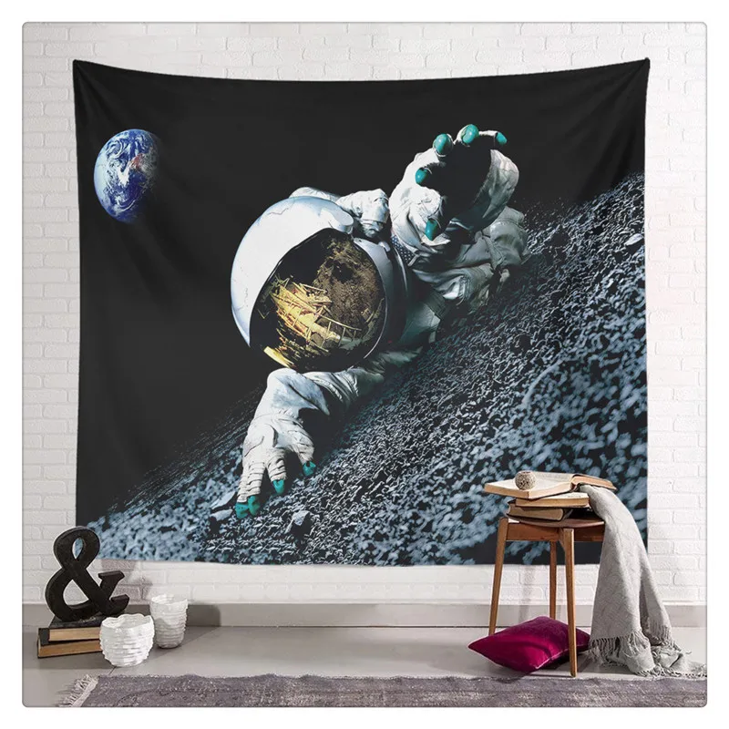 

Polyester Throw Tapestry Home Decor Astronaut Print Paisley Wall Hanging Yoga Mat Sleeping Pad Travel Tapestry Large Planet Mats