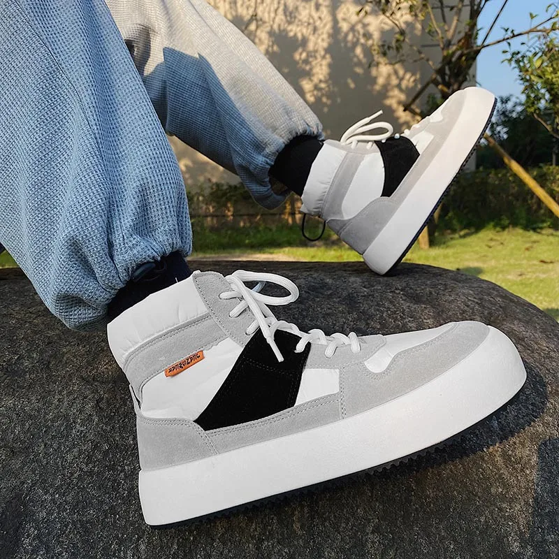 

Men Vulcanized Shoes Lace Up Breathable Casual Walking Sports Running Shoes Outdoor Travel Fitness Sneakers High Top Men Shoes