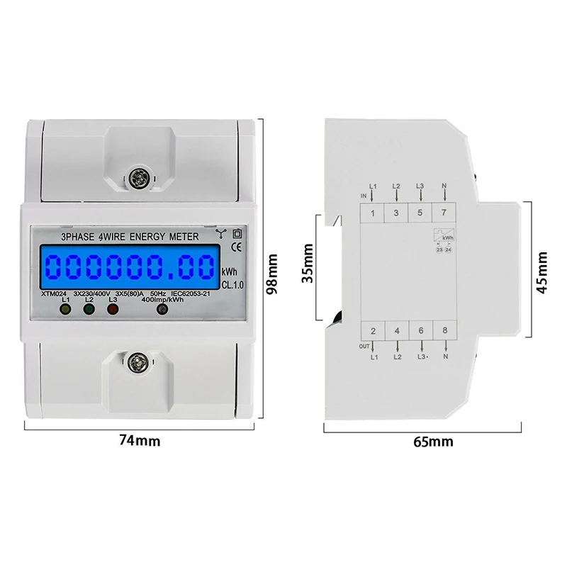 1 шт. цифровой измеритель нижнего тока 4 проводной трехфазный Измеритель