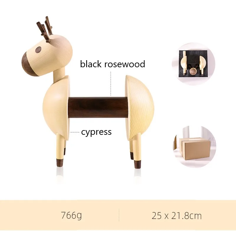 

Cute Elk Household Wooden Paper Roll Holder Vertical Dining Table Kitchen Decoration Ornaments Paper Holder