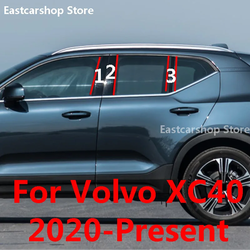 

For Volvo XC40 2022 2021 2020 Car B C Pillar Middle Central Column PC Window Decoration Strip Sticker Accessories