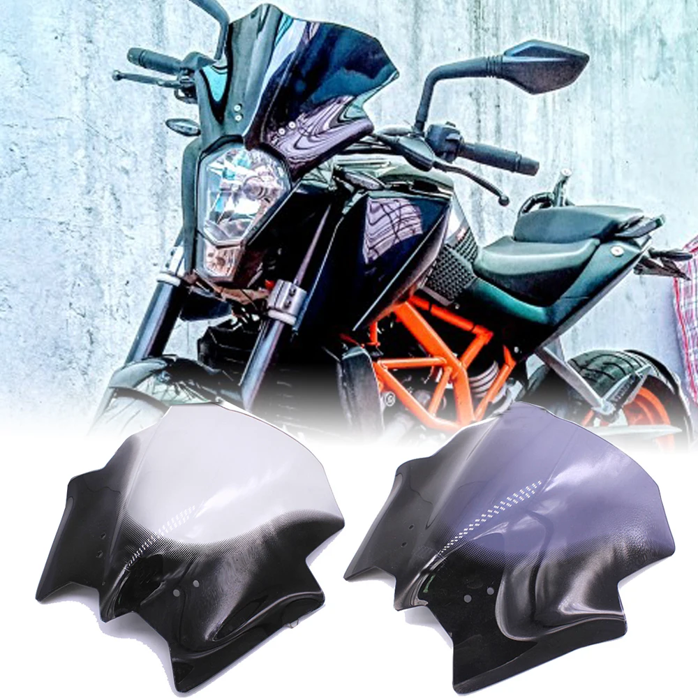 

Motorcycle Windshield Windscreen Wind Deflector for KTM 125 200 2012 2013 2014 2015 2016 For Duke 390 Accessories Double Bubble