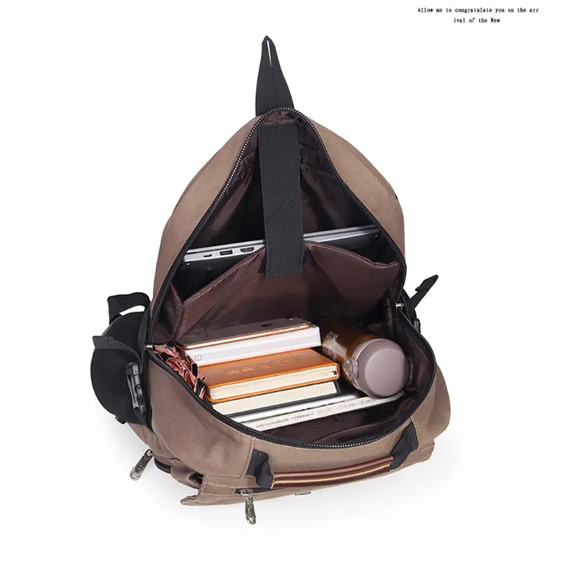 SCIONE Vintage Canvas Backpack Men Large Capacity Travel Shoulder Bag High Quality Fashion Students Laptop Male notebook | Багаж и сумки