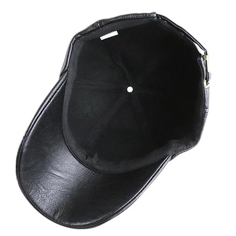 

PU Leather Autumn And Winter Baseball Cap Embossed Concave LOGO European And American Fashion Men's Outdoor Cap Wholesale