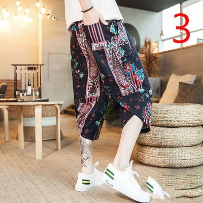 

Cropped trousers large size casual pants loose shorts male comfortable cotton straight pants