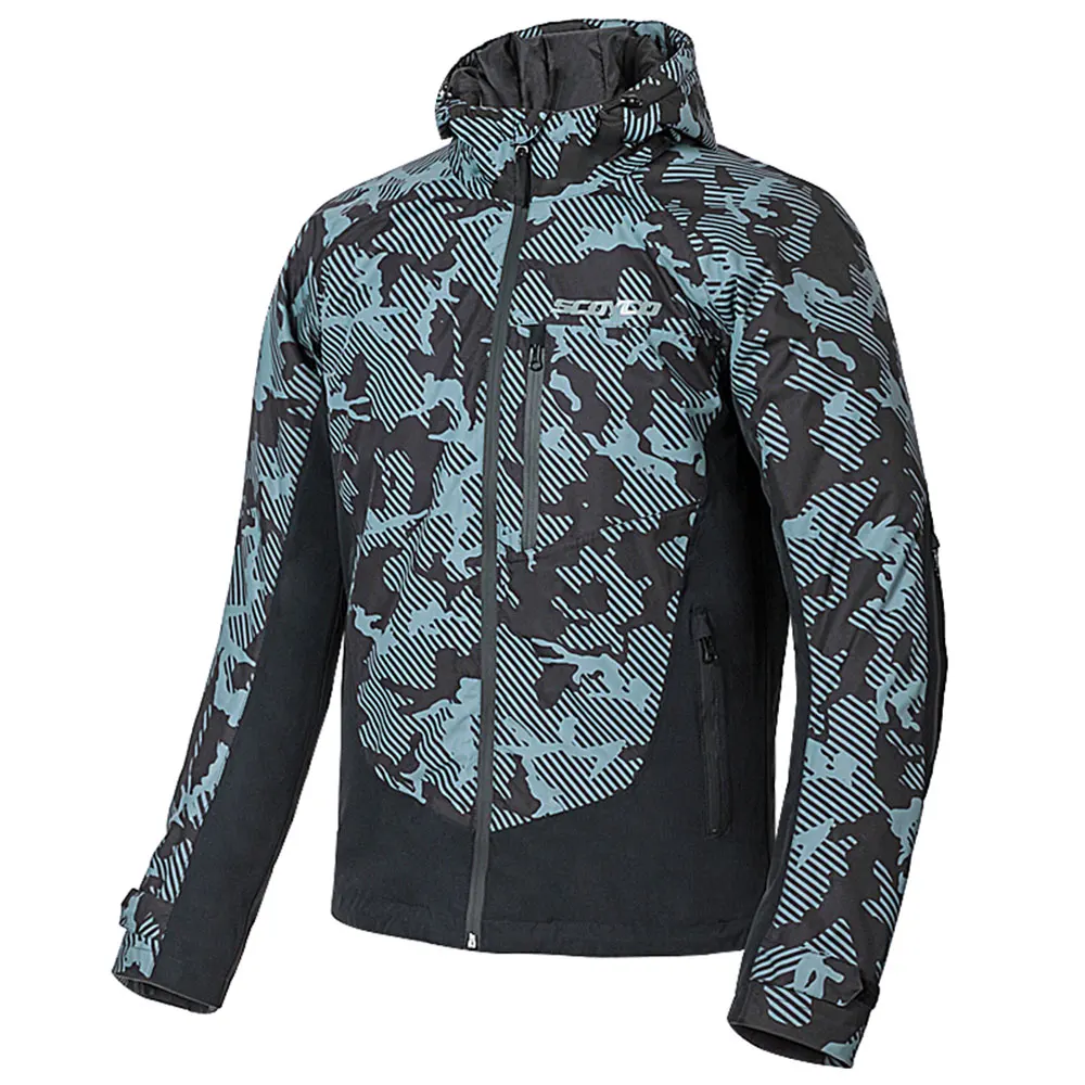 Мотоциклетная куртка SCOYCO черная Светоотражающая с капюшоном для мотокросса |