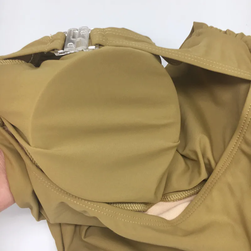 Женский слитный купальник на одно плечо мятно-зеленый Асимметричный с цветочным