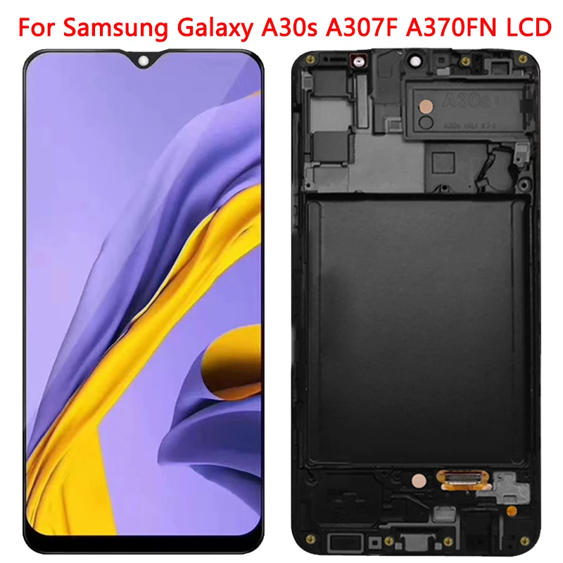 ЖК-дисплей для Samsung A30s 6,4 ', сенсорный экран с рамкой в сборе для Samsung A30s SM-A307FN / DS A307F / DS A307F
