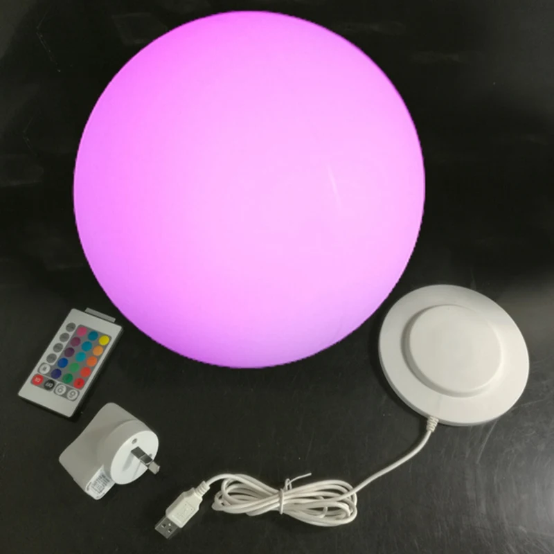 

D30cm Waterproof LED Ball Outdoor Night Light Lamps Glowing PE Rechargeable Globle for Christmas Decoration Free Shipping 1pc