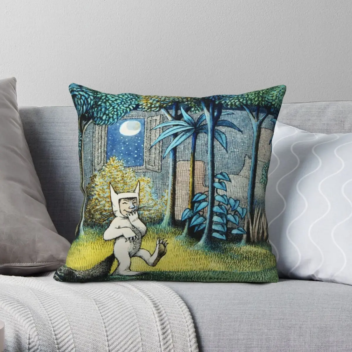 

Where The Wild Things Are Max In The Jungle Square Pillowcase Polyester Linen Velvet Zip Decor Throw Pillow Case Home Cushion