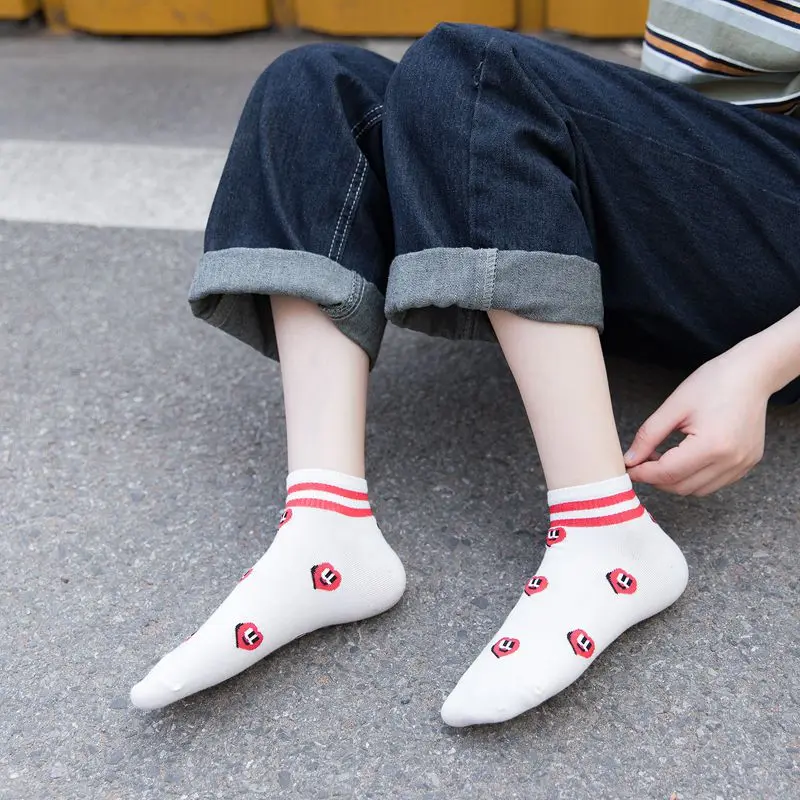 Милые женские носки в Корейском стиле Харадзюку модные повседневные забавные