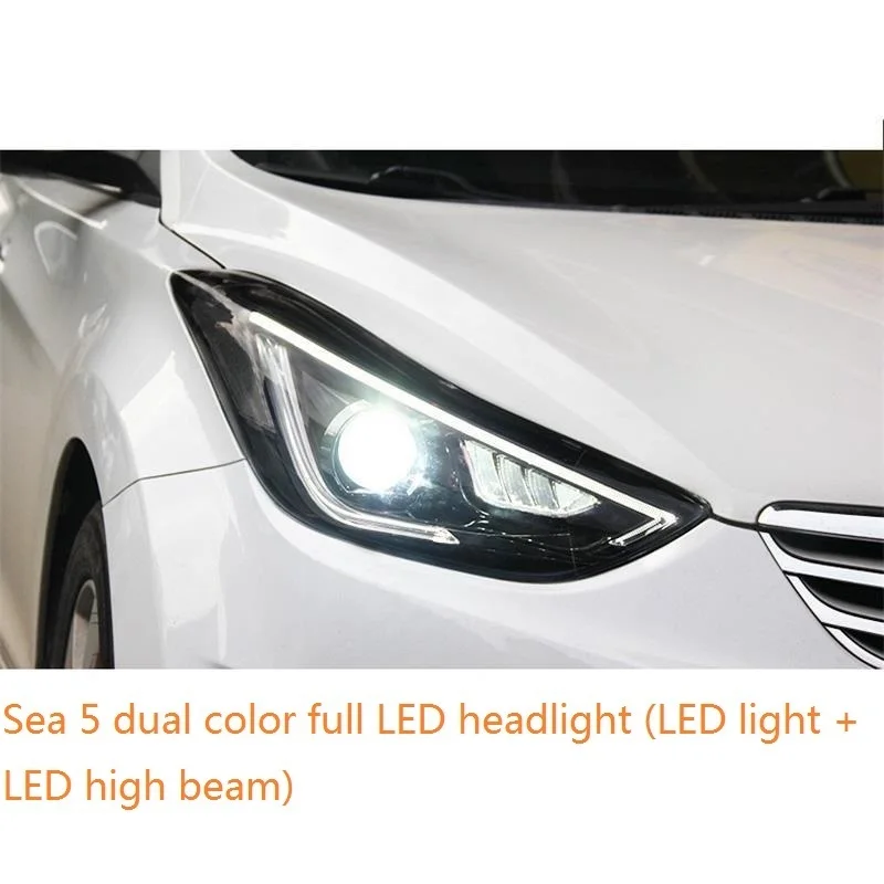 Drl Automovil автозапчасти Cob Стайлинг светодиодные дневные ходовые боковые поворотники фары автомобильные фары в сборе для hyundai Elantra