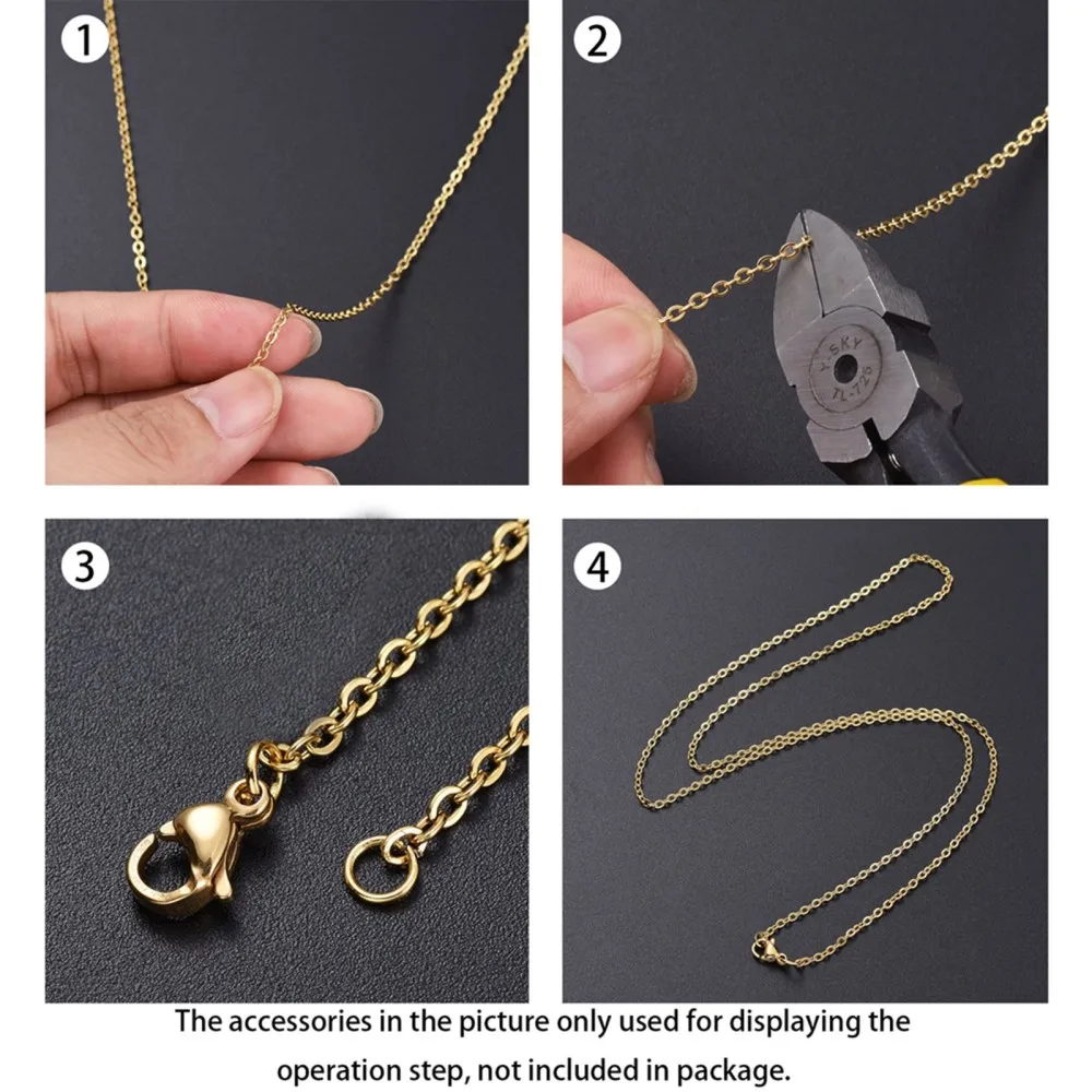 

10m/roll Golden Vacuum Plating Stainless Steel Cable Chains Flat Oval Link Chains for Jewelry Making Material Findings