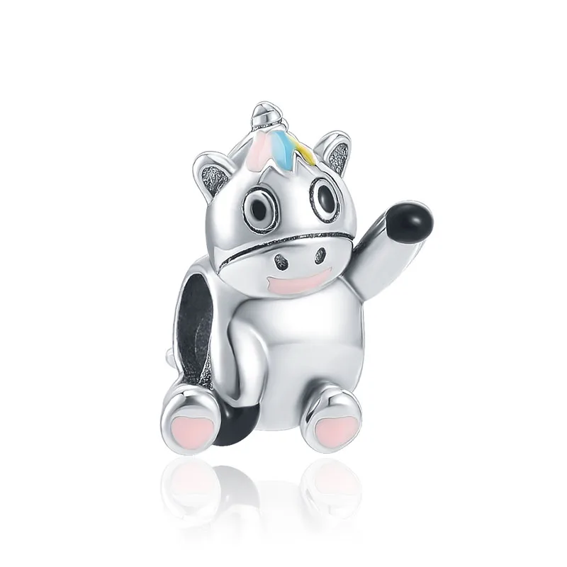 Браслет из серебра 925 пробы с подвеской в виде медведя кота лошади | Украшения и