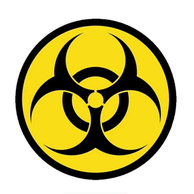

Biohazard Symbol Hard Hat Warning Funny Car Sticker Coloful Decals Motorcycle Suitcase Fuel tank sticker Camper JDM Sticker 14CM