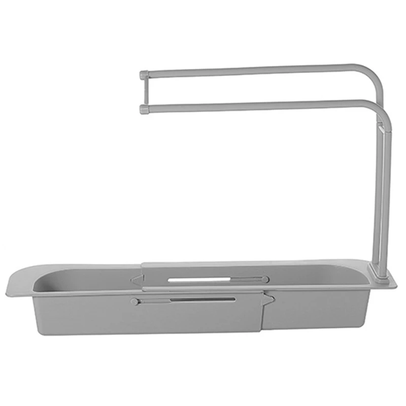 

Kitchen Telescopic Sink Rack Kitchen Drainer Rack Storage Basket Bag Faucet Holder Adjustable Bathroom Holder Sink Kitchen Tool