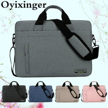 OYIXINGER Mens Laptop Bag Large Shoulder Bags For 13 14 15 17 Inch Macbook Lenovo Hp Casual Waterproof Laptop Handbags For Male