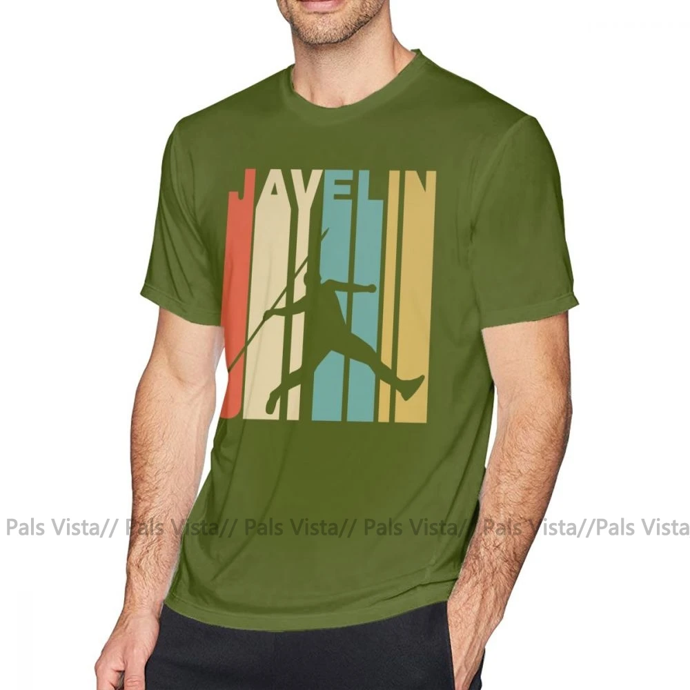 Футболка Javelin в стиле ретро, футболка Javelin Throw Track And Field, милая Пляжная футболка, Хлопковая мужская футболка с коротким рукавом и принтом - Цвет: Армейский зеленый
