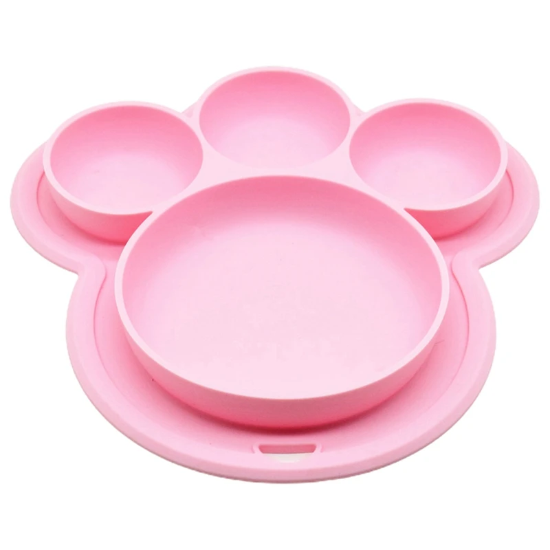 

Baby Silicone Plate Feeding Dishes BPA Free Suction Toddle Training Tableware Cute Cartoon Bear Colorful Dishes For Kids 2021