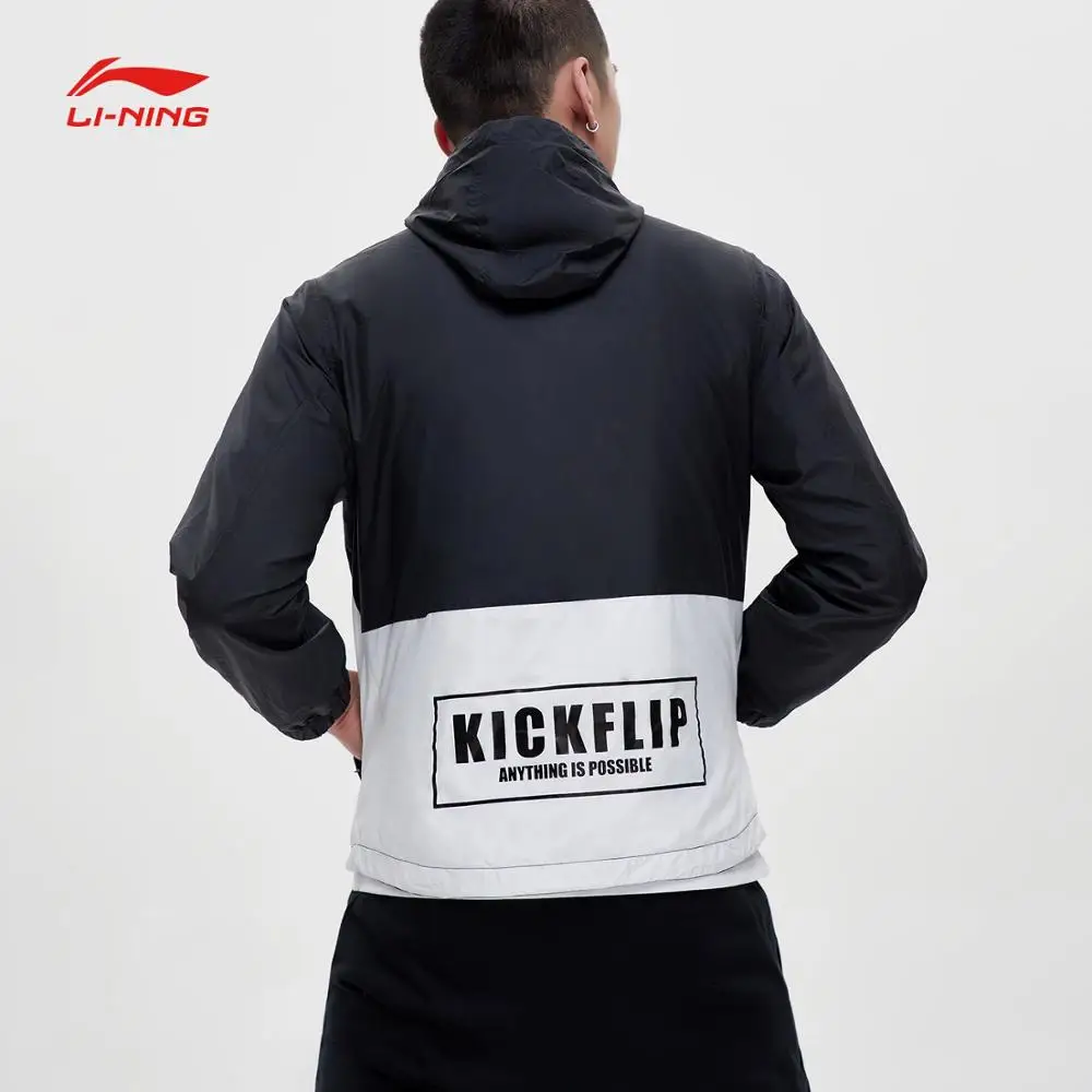 Li Ning Мужская трендовая ветровка полиэстер обычная посадка подкладка удобные