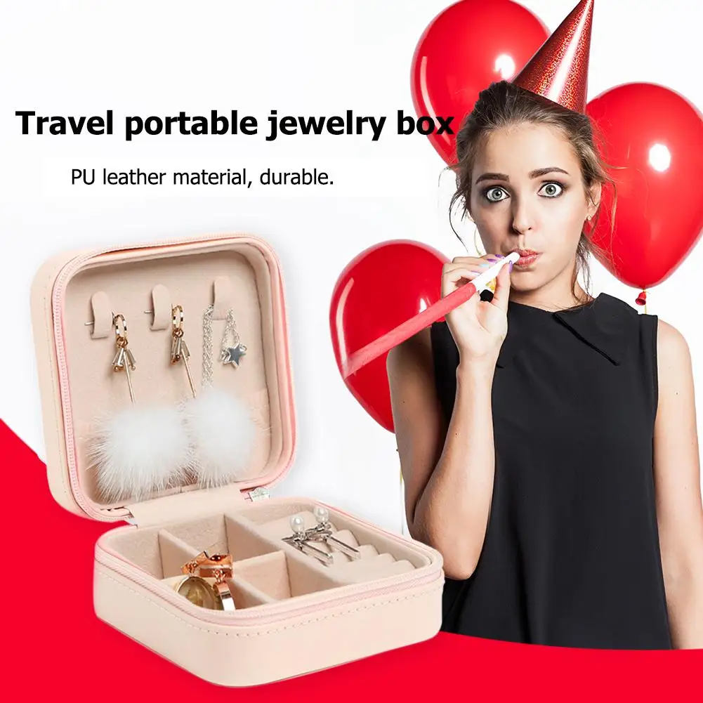 Jewelry Organizer Showcase Leather Box High Capacity Portable Necklace Ring Earring Storage Gift for Woman | Красота и здоровье
