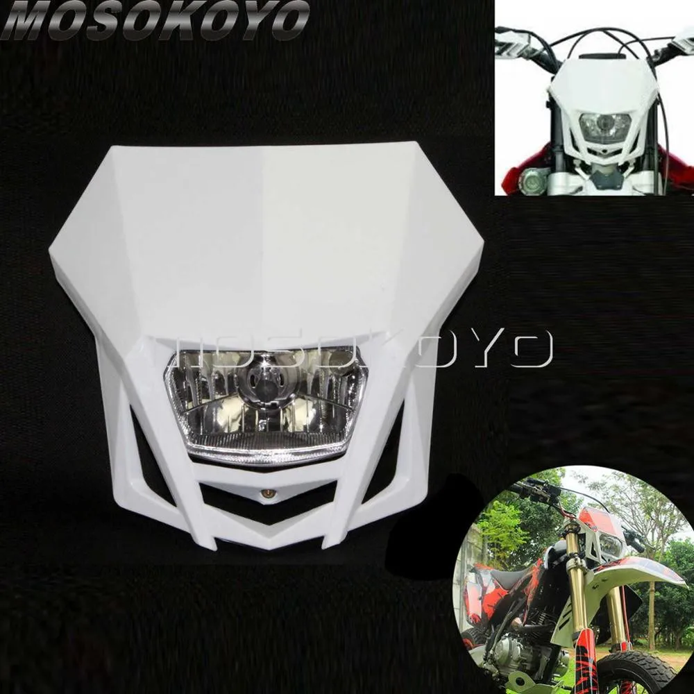 Фара для мотокросса белая внедорожная передняя фара Кавасаки KLX 150 Yamaha WR250 Honda CRF | Отзывы и видеообзор -32880636528