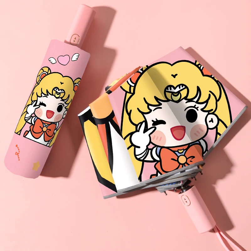 

TT Pretty Girl Safety Children's Umbrella Cute Foldable and Portable Primary School Kindergarten Automatic Anti-Rebound School