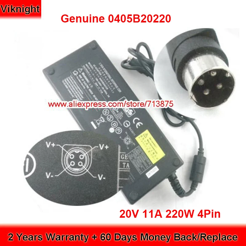 

Genuine 0405B20220 AC Adapter PA-1221-03 20V 11A Power Supply for Sager NP9890 NP9750 NP9860 NP9880 NP9800
