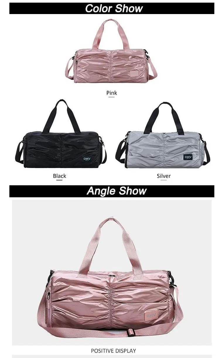 Nieuwe водоотталкивающий PU Reistas Roze ручная сумка для йоги Handtas voor Schoenen Droog Nat Duffle Tassen Schoudertas Vrouwen Reizen