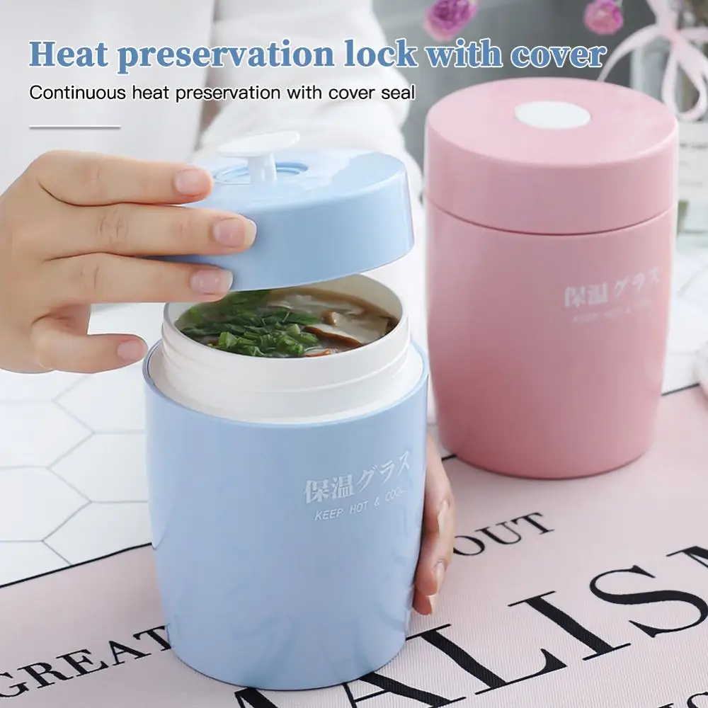 

700ml Thermos Flask Portable Food Soup Container Thickened Thermal Insulation Big Soup Cup Big Leak Proof Soup Cup with Lid