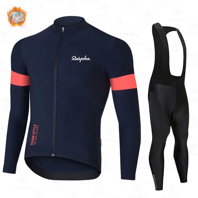 

2021 Raphaful Winter thermal fleece Bicycle Clothing suits Cycling Jersey Set Sport bike MTB riding clothing Bib Pants Warm sets