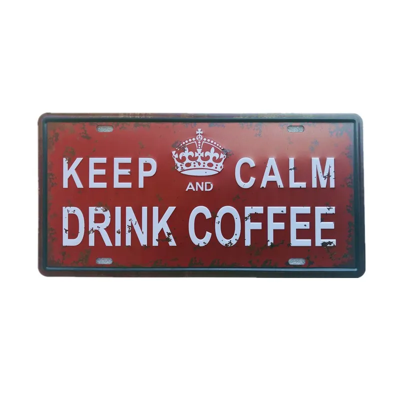 Keep Calm напиток кофе номерной знак бар украшение стены металлический оловянный