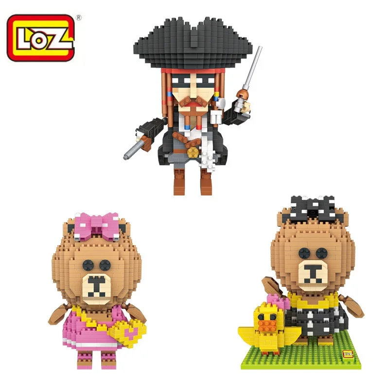 LOZ блоки Строительные кирпичи медведь аниме Brinquedos модель капитан черный жемчуг