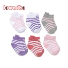 Lawadka 6 парлот в полоску для маленьких мальчиков и девочек, носки-тапочки, а также для детей более старшего возраста хлопковые нескользящие носки для девочек Повседневная одежда аксессуары 0-5Years старые