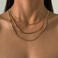 hip hop geometric snake bone copper chain necklace ladies retro fashion cold wind metal charm clavicle necklaces girl jewelry