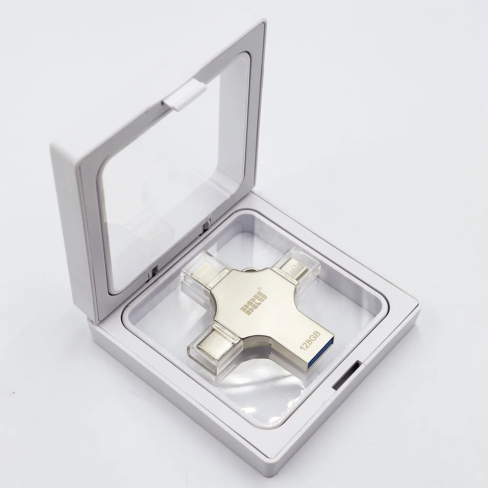 Gift Package Bru 4 в 1 флешка Otg флэшка Usb флеш-накопитель 3,0 type-c для Iphone ipad Android Smart Phone Tablet PC 16g 32g 64g 128g 256gb флешки - Цвет: Gift Package