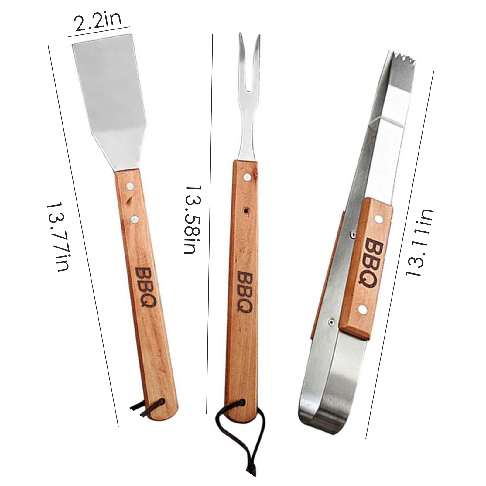

3PCS Stainless Steel BBQ Tools Set Barbecue Utensils Kitchen Cutlery Tool Outdoor Garden Grill Tool Bbq Knife Fork Turner
