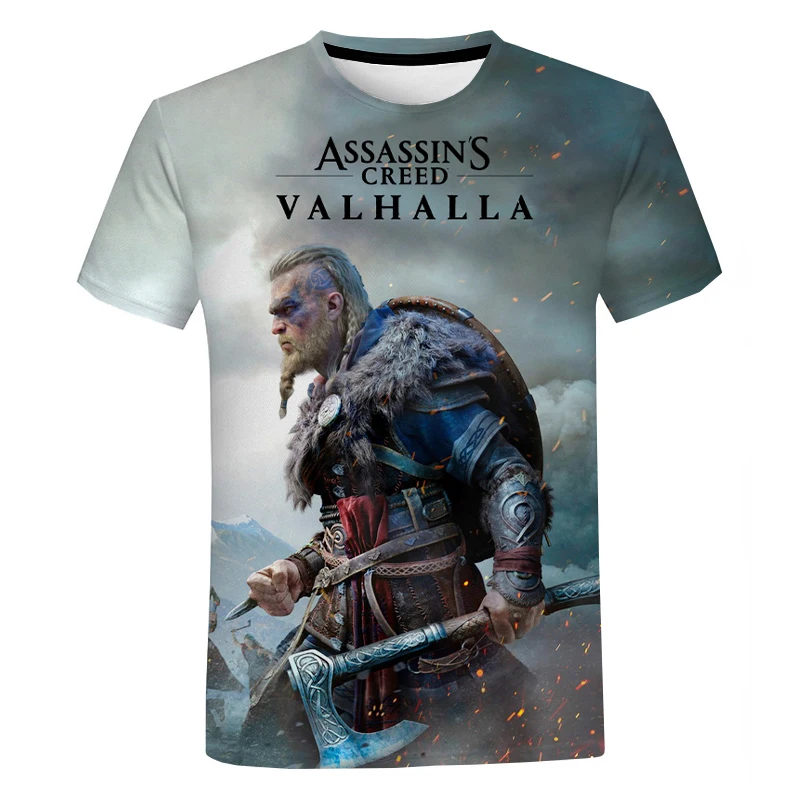 

Assassins Creed Valhalla 3D Print T-Shirt Summer Men Women Fashion Casual T-shirt Assassins Creed Print Streetwear short sleeve