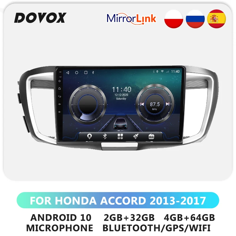 

Автомагнитола DOVOX на Android для HONDA ACCORD 9 2013-2017, GPS, автомобильный мультимедийный видеоплеер, GPS, 2din, Авторадио, навигация