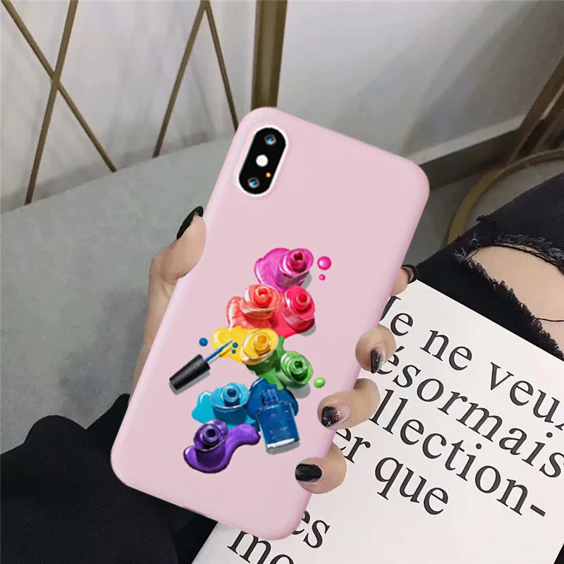 JAMULAR 3D Finger Nail Paint Color Printed Phone Case For iPhone SE 2020 7 11 Pro XS MAX XR X 8 6Plus Soft Silicone Cover Fundas | Мобильные
