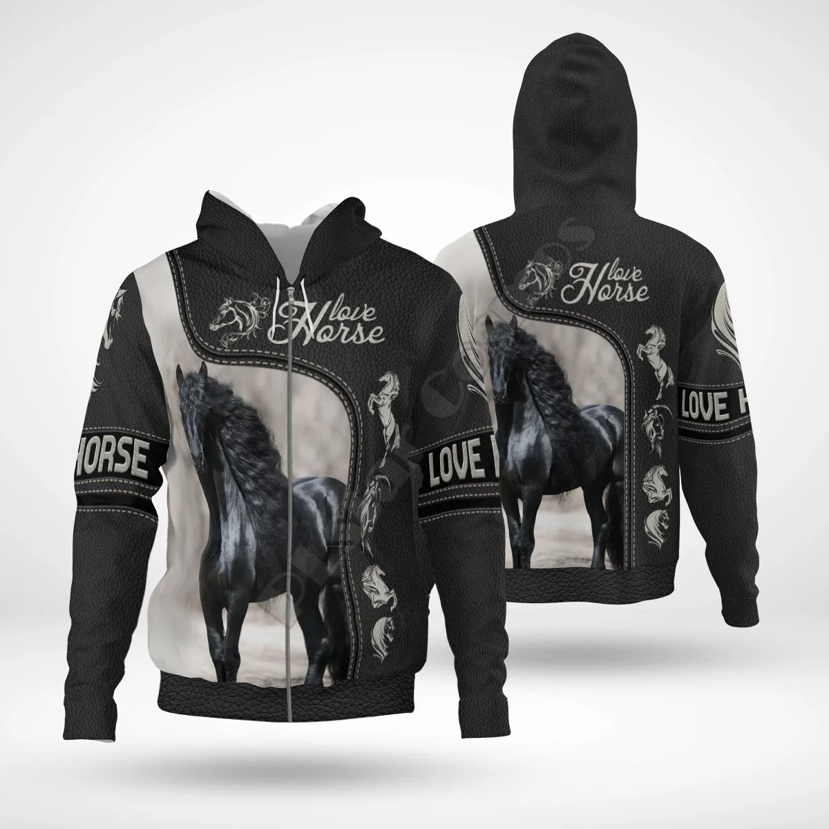 

Love Horse 3D Hoodies Printed Harajuku Coat Jacket Men For Women Fashion Zipper hoodies Drop Shipping 03