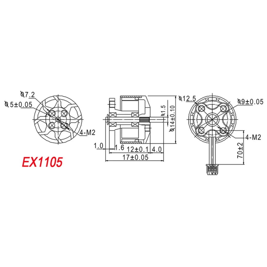 Happymodel EX1105 3 4S 1105 5200KV бесщеточный двигатель CW CCW 1 5 мм вал с двойным подшипником для