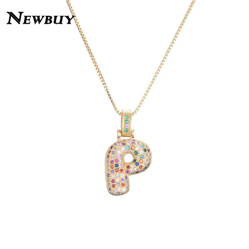 Роскошное женское ожерелье с подвеской из искусственного циркония 26 буквами