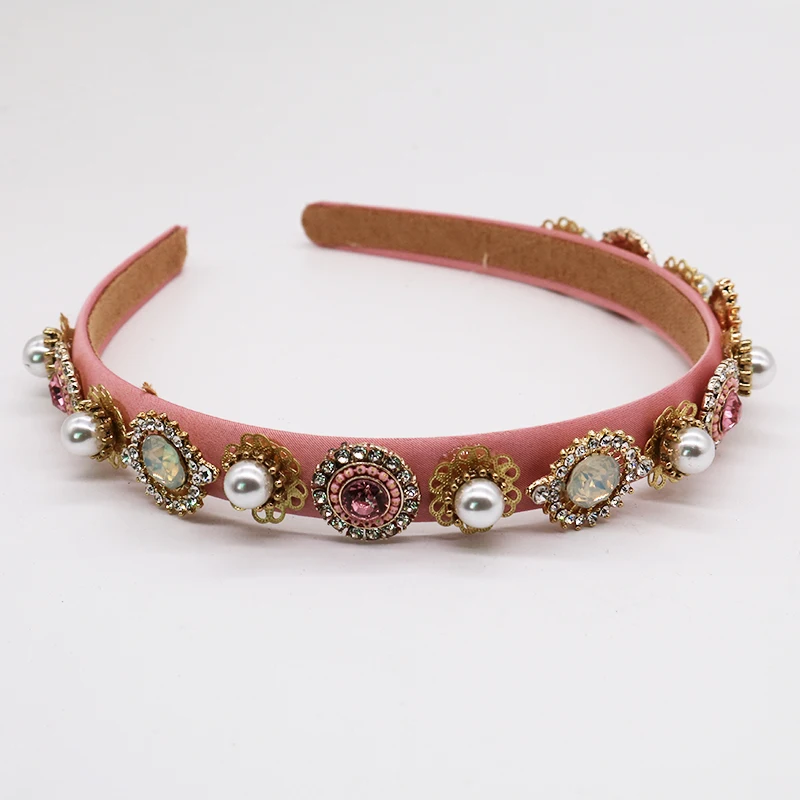 Модный дизайнерский Шарм металлический кристалл барокко Hairband простой тиара ажурный головной убор для женщин Свадебные аксессуары для волос ювелирные изделия Вечерние