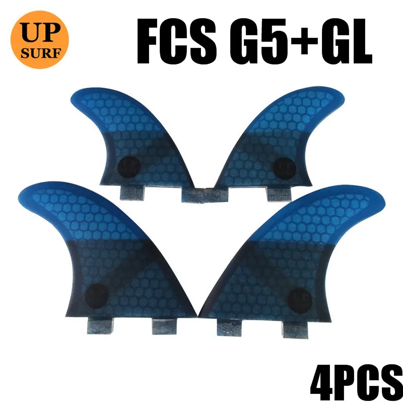 G5GL 4pcs blue Upsurf логотип FCS плавники G3/G5/GL с винтами и ключ плавники сумка для серфинга сотовый плавник Стекловолокна Плавники FCS Quilhas плавники - Цвет: G5GL 4pcs blue